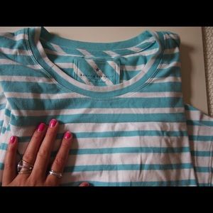 Banana Republic Striped Half-Sleeve Shirt